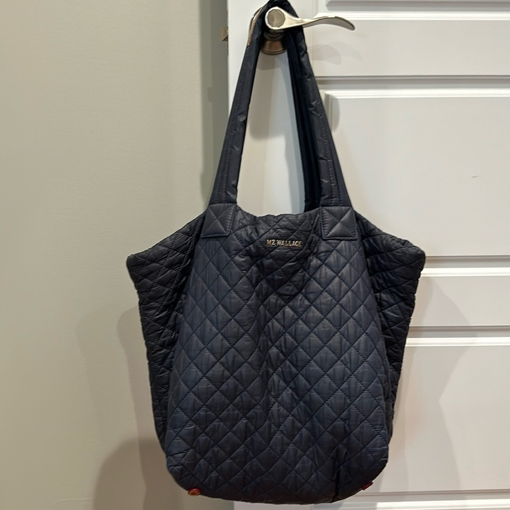 MZ Wallace Medium navy blue metro tote deluxe